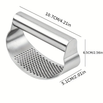 1 pza., Prensa de Ajos, Prensa de Ajos de Acero Inoxidable, Picadora de Ajos de Metal Mecedora, Trituradora de Ajos Lavable, Picadora de Ajos de Cocina, Machacador de Ajos, Utensilios de Cocina, Accesorios de Cocina