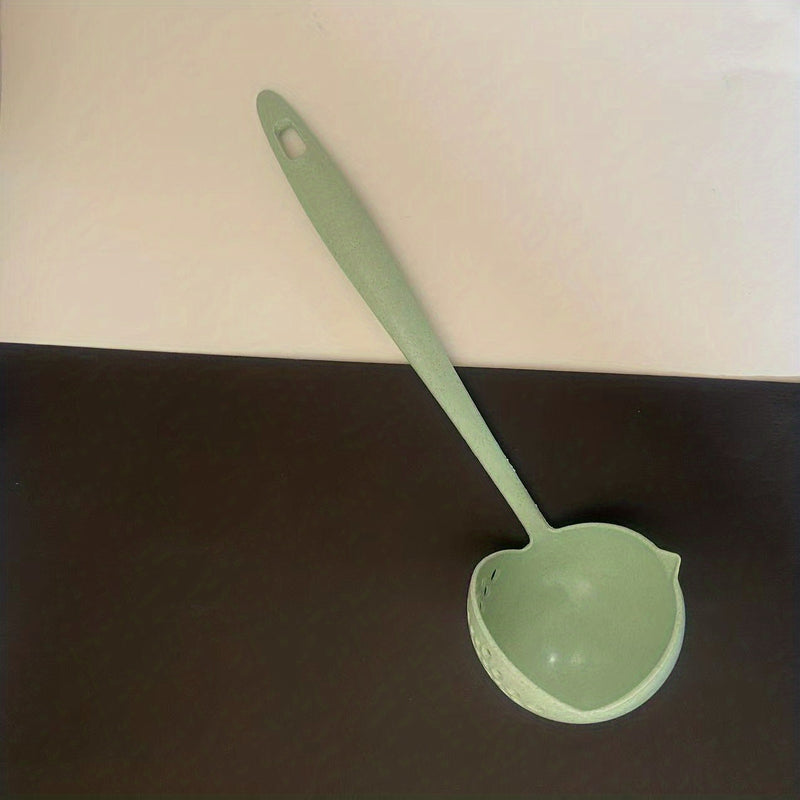 1 Set De 1/3 Piezas, Cucharón De Sopa, De Paja De Trigo, Irrompible, Colador De Embudo De Mango Largo, Cuchara De Olla Caliente Multifuncional, Cubiertos