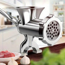 Molino de carne manual de acero inoxidable y picadora de verduras - 2 en 1, herramienta multifuncional para cocina con procesamiento de salchichas, cebolla picada y ajo, cuerpo de hierro fundido resistente, soporte de mesa ajustable, no necesita electric