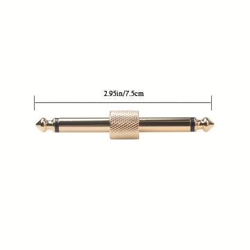 Acoplador para pedales de guitarra profesional, conector TS recto de 1/4 de pulgada para unir pedales de efectos, acabado dorado