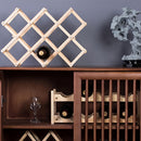 Este soporte de vino plegable puede contener 10 botellas y está hecho de madera, adecuado para cocinas, bares y mostradores de vino.