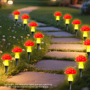 10 Luces Solares de Champiñón, Luces para Jardín Exterior. Se apagan automáticamente durante el día y se encienden por la noche. Luces solares con clasificación IPX4 y 8 modos. Ideales para verano, camping, Navidad, caminos, decoración de fiestas e ilumi