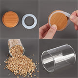 Juego de 6 Tarros de Vidrio con Sello, Frascos para Especias, Recipientes Redondos Vacíos, Tarritos Gruesos, Ideales para Condimentos, Café en Grano, Té y Hierbas