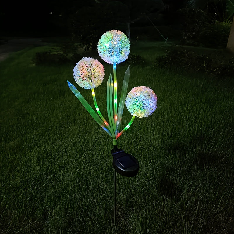 1 unidad de luz decorativa para jardín con energía solar, forma de diente de león, para exteriores, patio y césped