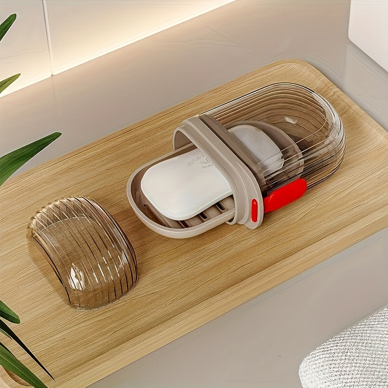 1 caja portátil para jabón con tapa hermética, ideal para viajes de negocios, campamentos y actividades al aire libre, fácil de transportar y almacenar