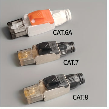 RJ45, CAT.6A, CAT.7, CAT.8 Cable Ultra Seis Clase Siete Clase Ocho Clase Crystal Head Meters Transmisión Escudo Libre de Presión Crystal Head Cable Eléctrico Adaptador de Red