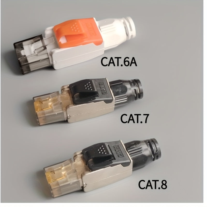 RJ45, CAT.6A, CAT.7, CAT.8 Cable Ultra Seis Clase Siete Clase Ocho Clase Crystal Head Meters Transmisión Escudo Libre de Presión Crystal Head Cable Eléctrico Adaptador de Red