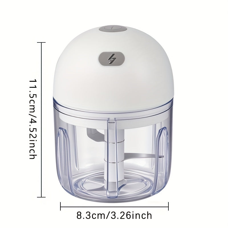 Molino de ajo eléctrico mini, 250 ml, molino de alimentos, USB, molino de verduras, molino de cebolla, procesador de alimentos portátil pequeño, ajo, jengibre, chile, verduras