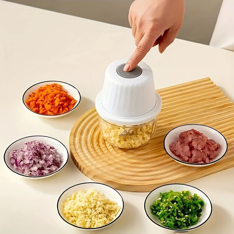 Prensa de ajo y picadora de cocina mini, picadora de ajo eléctrica, trituradora recargable por USB.