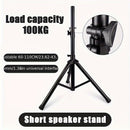 Soporte profesional para altavoces con base de pie y porta tarjetas de metal