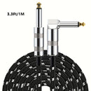 Cable de Guitarra Eléctrica Pro de 10 pies - Cables de Instrumento para Guitarra Eléctrica, Bajo Eléctrico, Mandolina Eléctrica, Audio Profesional con Conectores de Ángulo Recto a Recto de 1/4, Color Negro, Transmisión de Sonido Duradera y Sin Ruido
