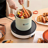 Freidora de Acero Inoxidable de Gran Capacidad con Colador de Malla, Tapa y Asas de Silicona - Antiadherente, Diseño Ahorrador de Aceite Perfecto para Papas Fritas, Pollo, Verduras, Huevos y Pasta, Utensilios de Cocina|Diseño de Doble Asa|Acabado Resiste