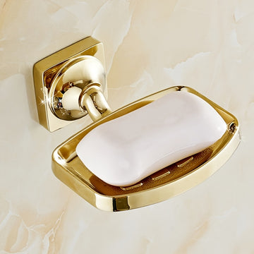 Jabonera para ducha, jabonera de acero inoxidable, jabonera de barra simple, jabonera montada en la pared, jabonera a prueba de herrumbre, soporte de esponja para baño, bañera, fregadero de cocina, dorado, plateado