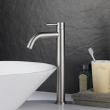 1pc Grifo de Acero Inoxidable para Lavabo de Baño - 11.42" Extendido, Agua Fría Única, Núcleo de Válvula de Latón, Perfecto para Cocina y Tocador