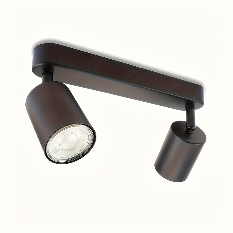 Linterna de techo con 1 lámpara y 2 bombillas, diseño giratorio, ideal para salas, dormitorios, cocinas y comedores (base GU10 - bombilla no incluida)