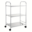 Carrito de acero inoxidable de 3 niveles con ruedas - Estante de almacenamiento versátil para cocina para el hogar, fiestas al aire libre, hoteles y restaurantes - Diseño duradero, fácil de ensamblar y móvil, carrito de cocina para restaurantes | Carrito