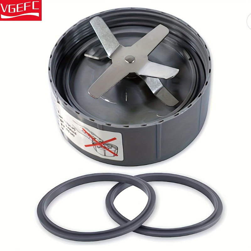 3pcs Compatible con NutriBullet 900W/600W Soporte de Cuchillo Cruzado Nueva Hoja de Reemplazo de Rodamiento 1pc +2pcs Juntas de Sellado Hoja de Acero Inoxidable de Alta Calidad