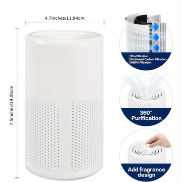 Purificador de aire HEPA para el hogar con esponja aromática, elimina olores para oficina, sala, habitaciones, ideal para fumadores, polvo, polen, caspa de mascotas, ambientador para auto, dormitorio u oficina
