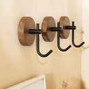 Gancho de Madera Maciza de Fácil Instalación para Puerta - Sin Taladro, Adhesivo Fuerte para Colgar Ropa y Toallas