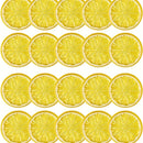 20-Unidades de 5 cm de Rebanadas de Limón Amarillo - Fruta Artificial de Plástico Realista, Ideal para Decoración del Hogar, Navidad, Acción de Gracias, Día de San Valentín, Día de la Madre, Graduación, Reunión, Fiestas de Playa y Cócteles sin Contenedor