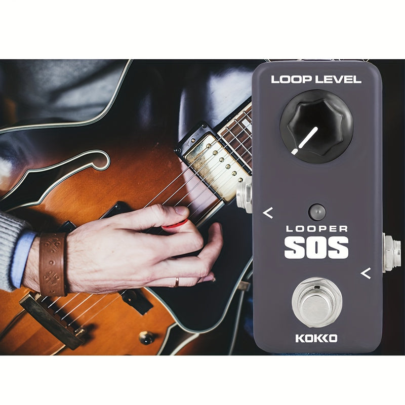 KOKKO LOOPER pedal - procesador de efectos de retraso en bucle con alimentación USB, perilla Loop Level para guitarra/bajo - looper compacto compatible con pedalboards para actuaciones en vivo, grabación y práctica - ideal para guitarristas eléctricos y