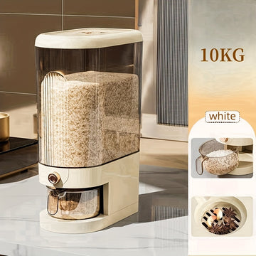 Dispensador Hermético de Arroz 1pc - Capacidad de 5kg/10kg, A Prueba de Humedad e Insectos, Contenedor de Almacenamiento con Cajón Grande para Organización de Cocina, Contenedores de Almacenamiento para Organización del Hogar