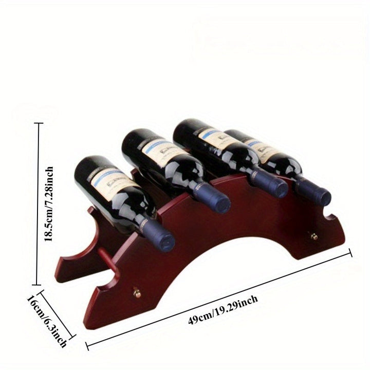 Elegante estante de vino rojo - Madera sólida, soporte creativo de botellas con detalles metálicos, perfecto para decoración de sala de estar, soporte de exhibición de vino elegante, decoración de vino.