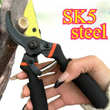 Tijeras de Poda Ergonómicas de Acero SK5 - Ligeros, Afilados para Recortar Ramas y Flores, Mango Antideslizante, Ideales para Jardines y Huertos Domésticos