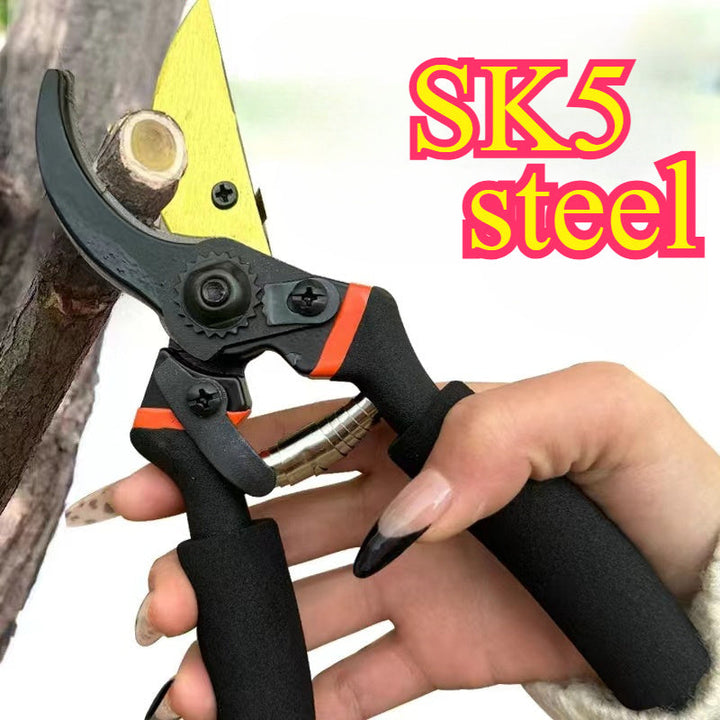 Tijeras de Poda Ergonómicas de Acero SK5 - Ligeros, Afilados para Recortar Ramas y Flores, Mango Antideslizante, Ideales para Jardines y Huertos Domésticos