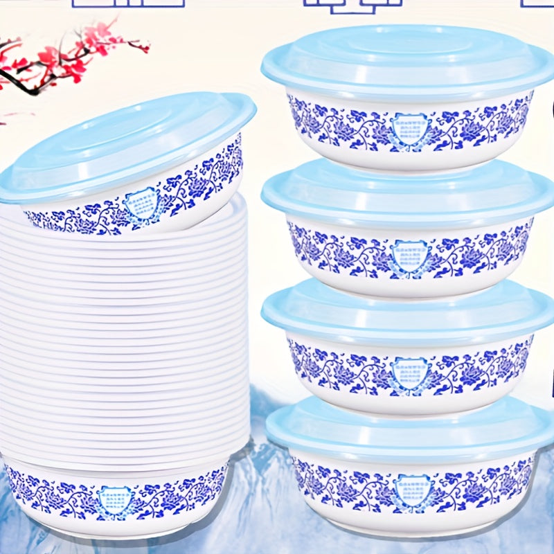 Contenedores de Preparación de Comidas de 22oz Libres de BPA con Tapas - Apto para Microondas y Congelador, Boles de Plástico PP Reutilizables para Ensaladas, Snacks, Almuerzos, Cenas - Perfectos para el Hogar, Restaurante, Fiestas