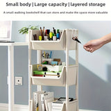 Estante de almacenamiento móvil de plástico de tres o cinco niveles con ruedas - Estante práctico, adecuado para sala de estar, dormitorio, residencia, uso en todas las estaciones.