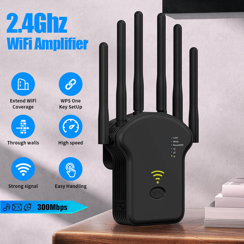 Amplificador de rango Wi-Fi OEKE, 300Mbps de banda dual 2.4G, repetidor de señal inalámbrico, con potente amplificador de señal WiFi, enchufe de EE. UU., fuente de alimentación de 110V-130V para cobertura y conectividad en el hogar.