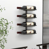 Estantería de Pared para Botellas de Vino con 4 Niveles, Soporte Creativo Decorativo para Botellas de Vino Tinto