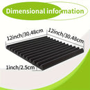 50pcs Paneles de Espuma Acústica en Forma de Cuña para Estudios de Grabación - 1"x12"x12" Esponja de Tratamiento de Absorción de Sonido a Prueba de Fuego