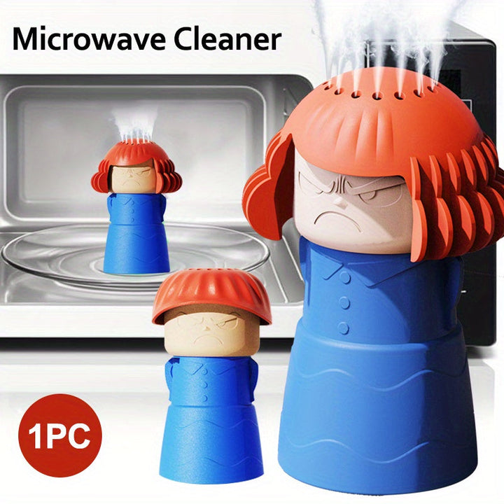 1pc Limpiador de Microondas "Mamá Enfadada" - Diseño Divertido (Expresión Enojada), Absorbente Potente de Grasa y Olores, No Tóxico, Compacto para Espacios Pequeños - Seguro para Microondas, Hornos, Refrigeradores - Ayudante de Limpieza en la Cocina