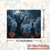 1pc Alfombrilla para Cocina de Halloween - Decoración Espeluznante con Calabazas y Cementerio, Cubierta Antideslizante para Estufa o Refrigerador - Fácil de Limpiar, Diseño 2D Plano para Fiesta de Halloween, Ajuste Universal en la Mayoría de Estufas y Ne