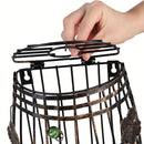 1 pieza, soporte de corcho de vino de metal vintage con tapa, soporte de exhibición rústico para cocina y sala de estar, cesta de almacenamiento decorativa para corchos de vino rojo, ideal para bar en casa o bodega, soporte de botella de vino.