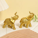 2 piezas Estatuas de elefante de resina, Figuritas de tema animal alfabético, Decoración versátil para interior y exterior para hogar, oficina, hotel, Ideal para Navidad, Halloween, Pascua, Janucá, Acción de Gracias