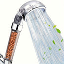 1pc Cabezal de Ducha Ahorrador de Agua a Alta Presión con Filtro, Pulverizador Portátil para RV y Hogar, Diseño Circular en Plástico Duradero, Beige Claro, Flujo Transparente, Accesorio Funcional para Baño
