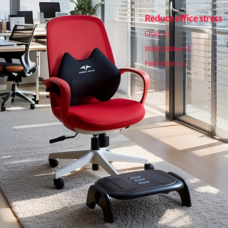Silla de oficina con asiento transpirable, diseño ergonómico, inspirado en formas de conchas, con un aspecto elegante y suave.
