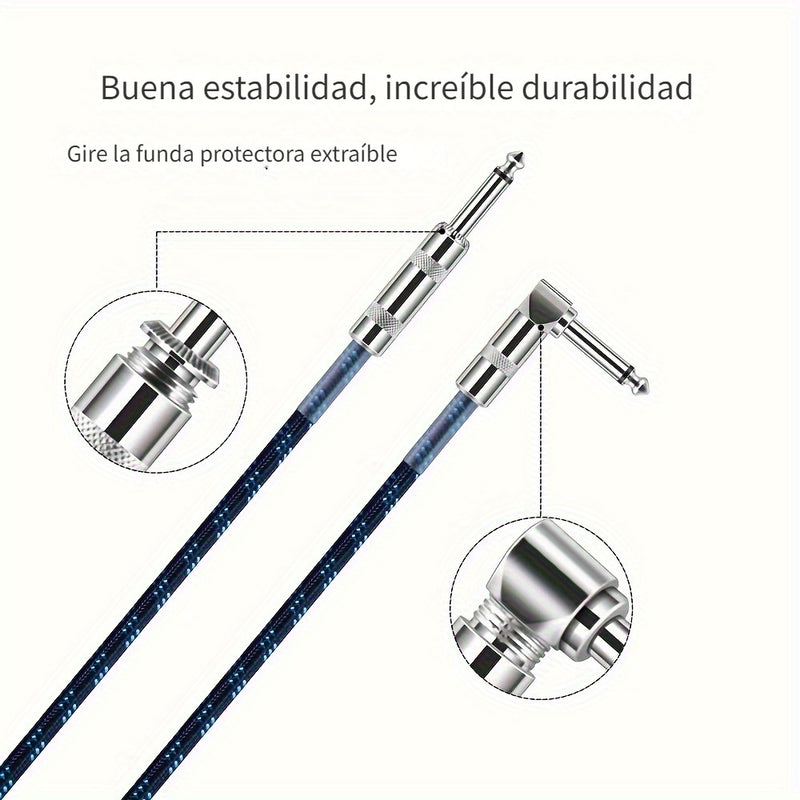Cable de guitarra, 10 pies/3 m y 20 pies/6 m y 32 pies/10 m Cable de bajo para instrumento eléctrico de escenario Cable AMP Cable recto a recto o a ángulo recto Eid Al-Adha Mubarak