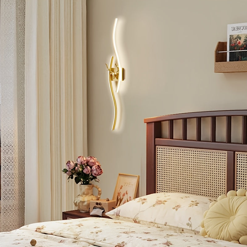 1-Pack Lámpara de Baño LED Moderna - Regulable, Alcance Largo 79.98 cm, Instalación Directa, Aplique Metálico Dorado para Baño, Dormitorio, Sala, Cocina, Hotel - Iluminación LED Eficiente en Energía, Luces de Vanidad para Baño y Dormitorio, Diseño Contem
