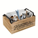 Organizador de Utensilios de Cocina de Madera de Alta Calidad y Clásico - Caja de Almacenamiento Portátil con Diseño Abierto para Acceso Fácil, Contenedores de Almacenamiento para la Organización del Hogar