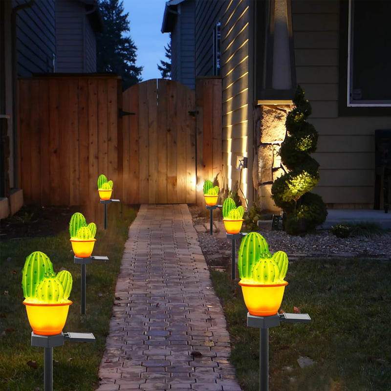 1 Paquete De 2 Piezas, Luces Solares Para Exteriores, Decoración De Jardín, Luces De Estaca De Cactus, Luces De Paisaje, Camino, Patio, Césped Y Decoraciones De Pasarela