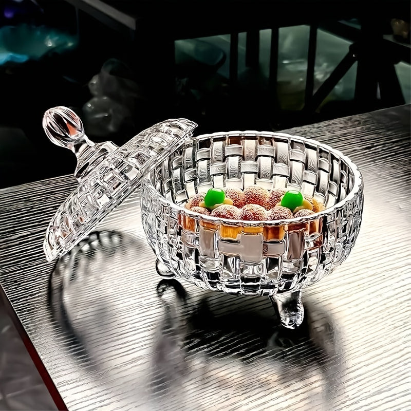 Tarro de Azúcar Elegante con Tapa de Bambú y Vidrio - Almacenamiento Transparente para Dulces, Aperitivos y Té - Solo Lavado a Mano, Organizador de Cocina Reutilizable