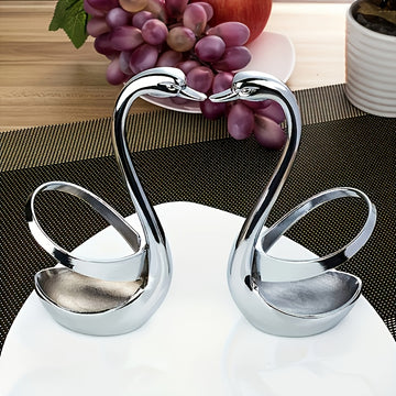 Soporte para cubiertos en forma de cisne elegante de acero inoxidable 304, 1 pieza - Diseño elegante, no incluye tenedor ni cuchara, ideal para decoración del hogar, mesa de café, hotel y fiestas