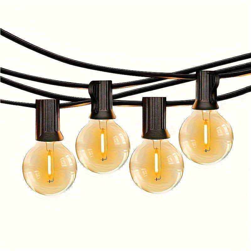 100ft/50ft/25ft/13ft Bombilla Esférica LED G40, Luces de Cadena para Patio Exterior, con 48/24/12/6 (1/2 Bombillas de Repuesto Gratis, Enchufe US), Conectables, Bombilla Edison Irrompible para Patio Exterior, Luces Colgantes para Biergarten en el Patio T