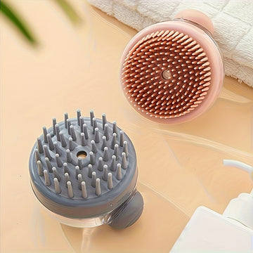 Cepillo de champú multifuncional con dispensador de líquido, 1 unidad/2 unidades, masajeador de cuero cabelludo de silicona para ducha, limpieza y masaje suave para el cabello, accesorios de baño sin fragancia, peineta, cepillo, baño de mascotas, recolec