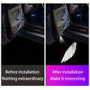 2 piezas de proyectores inalámbricos para puertas | Diseño Alas de Ángel en estilo fibra de carbono, bombillas para paneles de puerta con batería (baterías no incluidas) | Iluminación creativa para coche, regalo ideal para Pascua y Navidad | Accesorio el