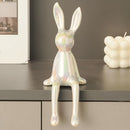 1 pieza de estatua de conejo lindo - Escultura de conejo sentado de resina, decoración de arte moderno para el hogar y la oficina, uso interior/exterior, no necesita electricidad, regalo perfecto para los amantes de los animales, accesorios de conejo